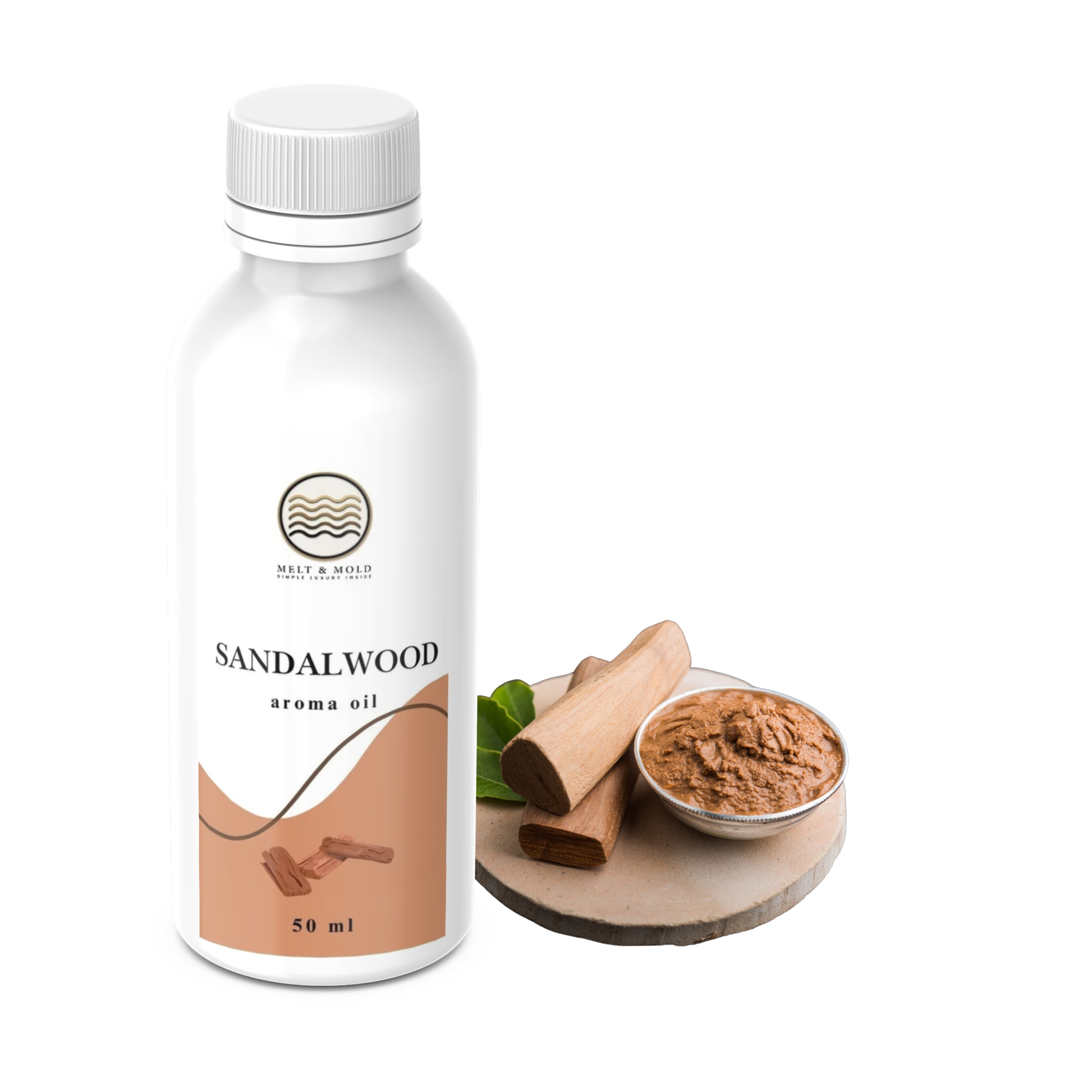 Sandalwood Fragrance Oil – Detail View | Melt & Mold