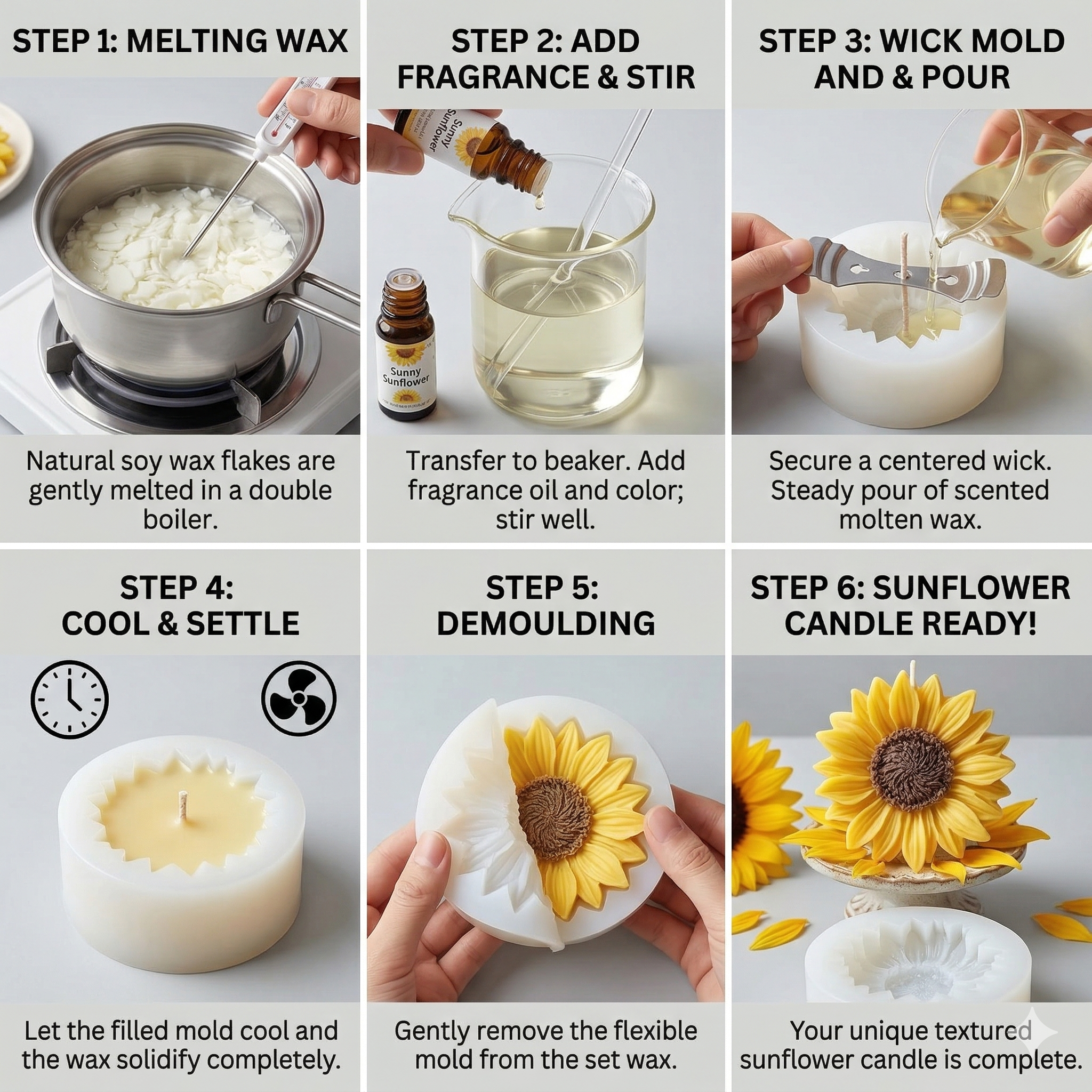 Sunflower Silicone Mould – Lifestyle | Melt & Mold