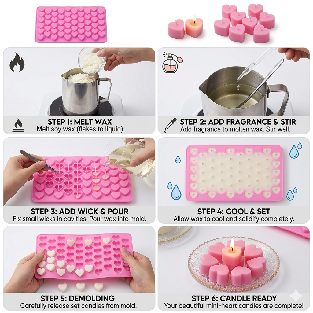 Mini Heart Silicone Mould – Lifestyle | Melt & Mold
