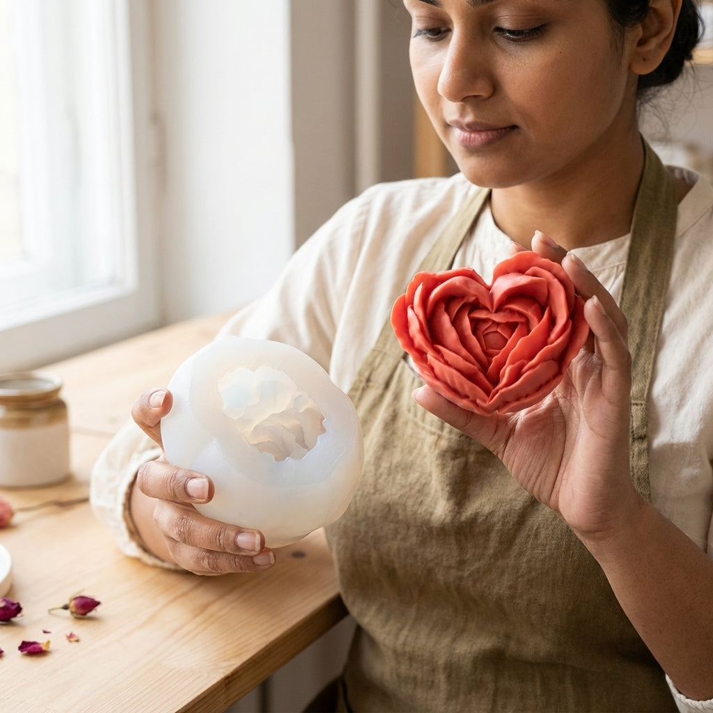 Rose Heart Petal Silicone Mould