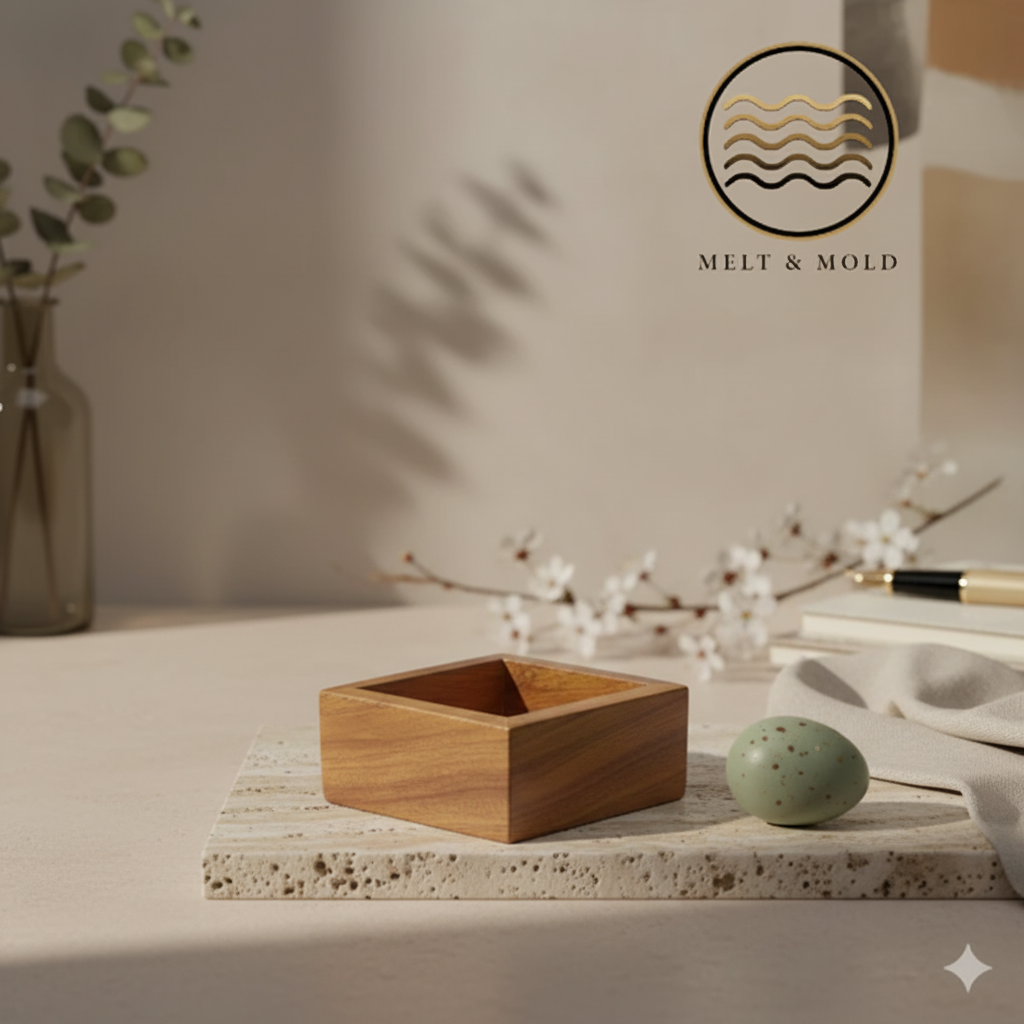 Mini Wooden Square Jar