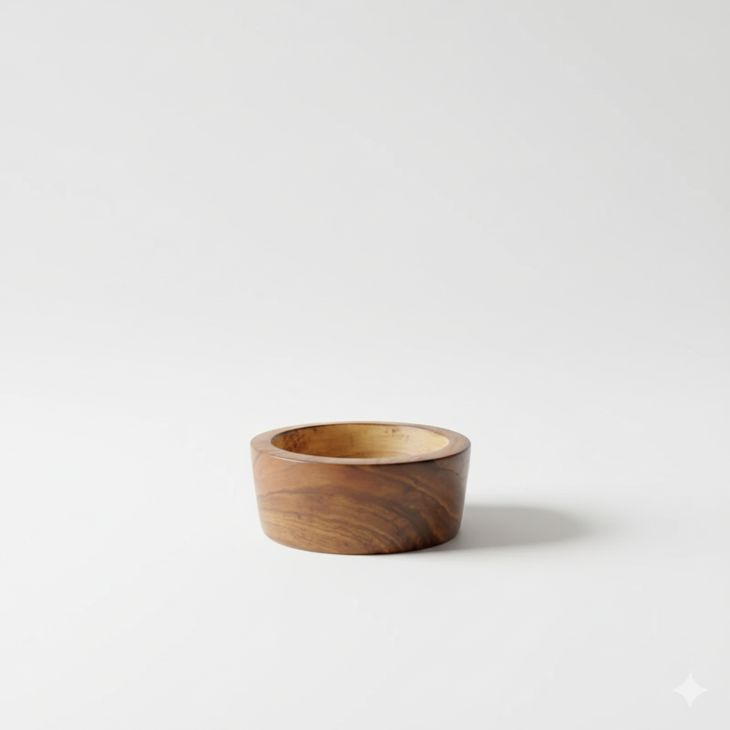 Round Mango Wood Jar (Approx. 3.5 inches) – Detail View | Melt & Mold