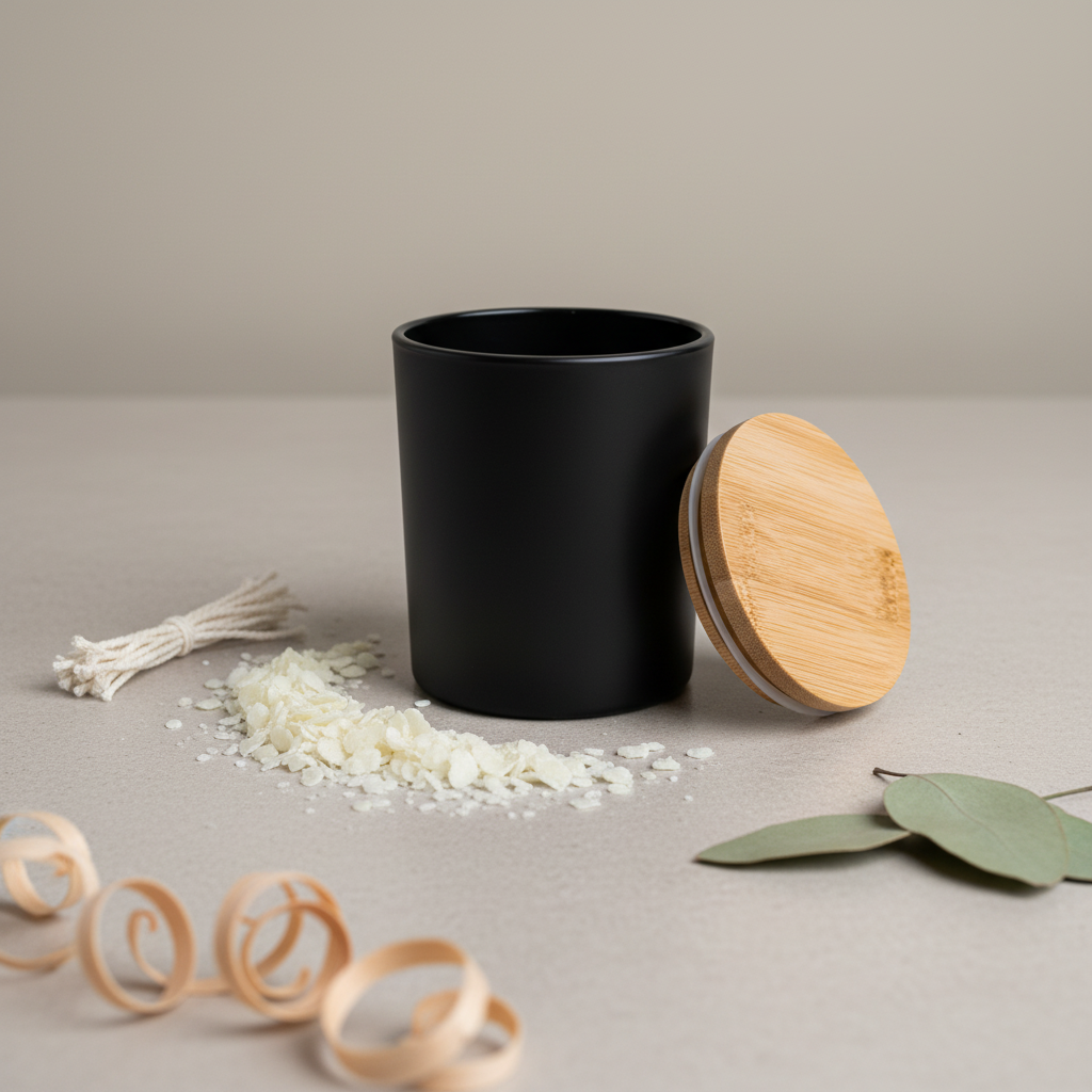 180-200ml Black Glass Jar With Lid