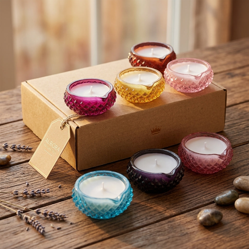 Glass Diya Candle-Assorted color | Melt & Mold