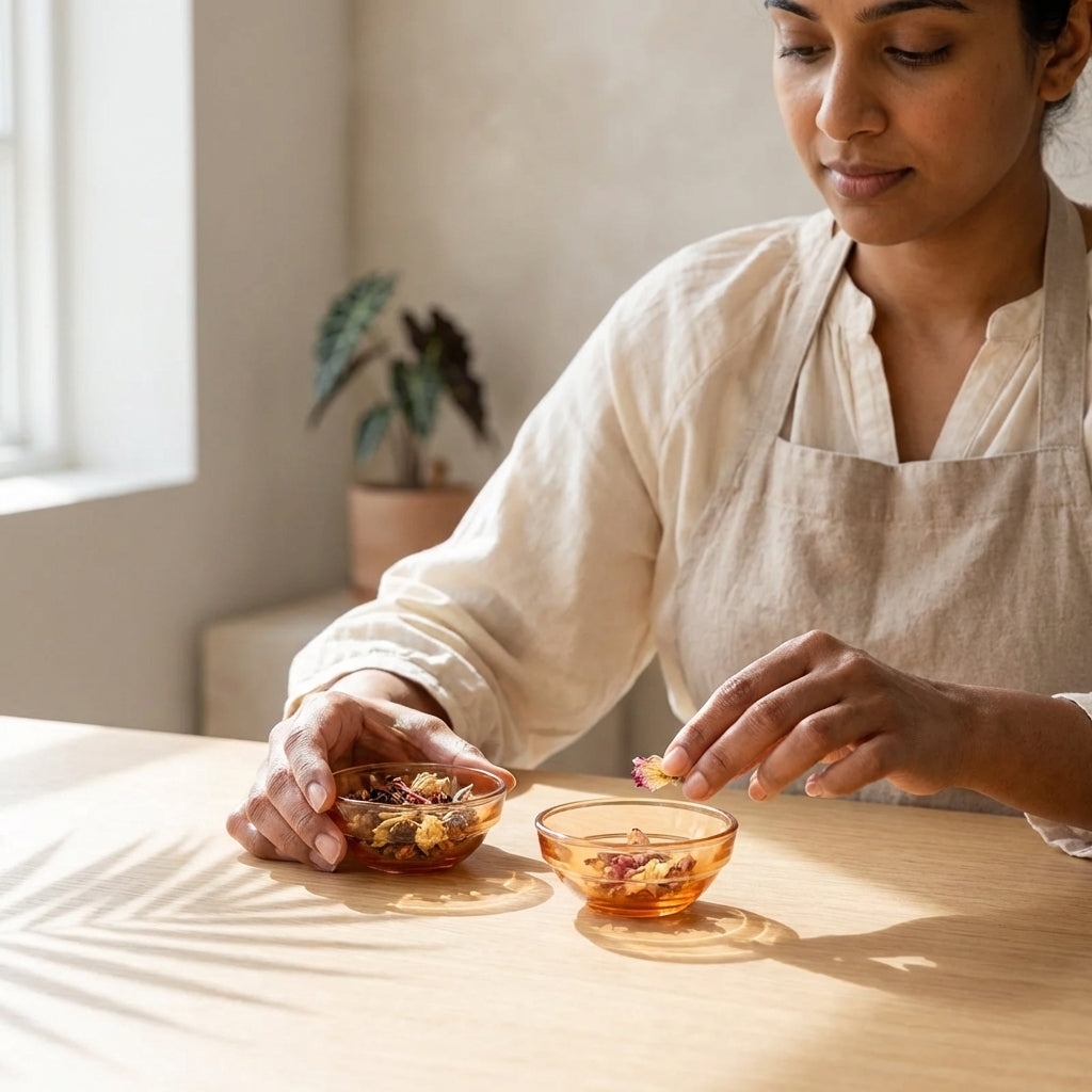 Orange Mini Glass Jar- Set Of 2 (Approx. 25 ml)