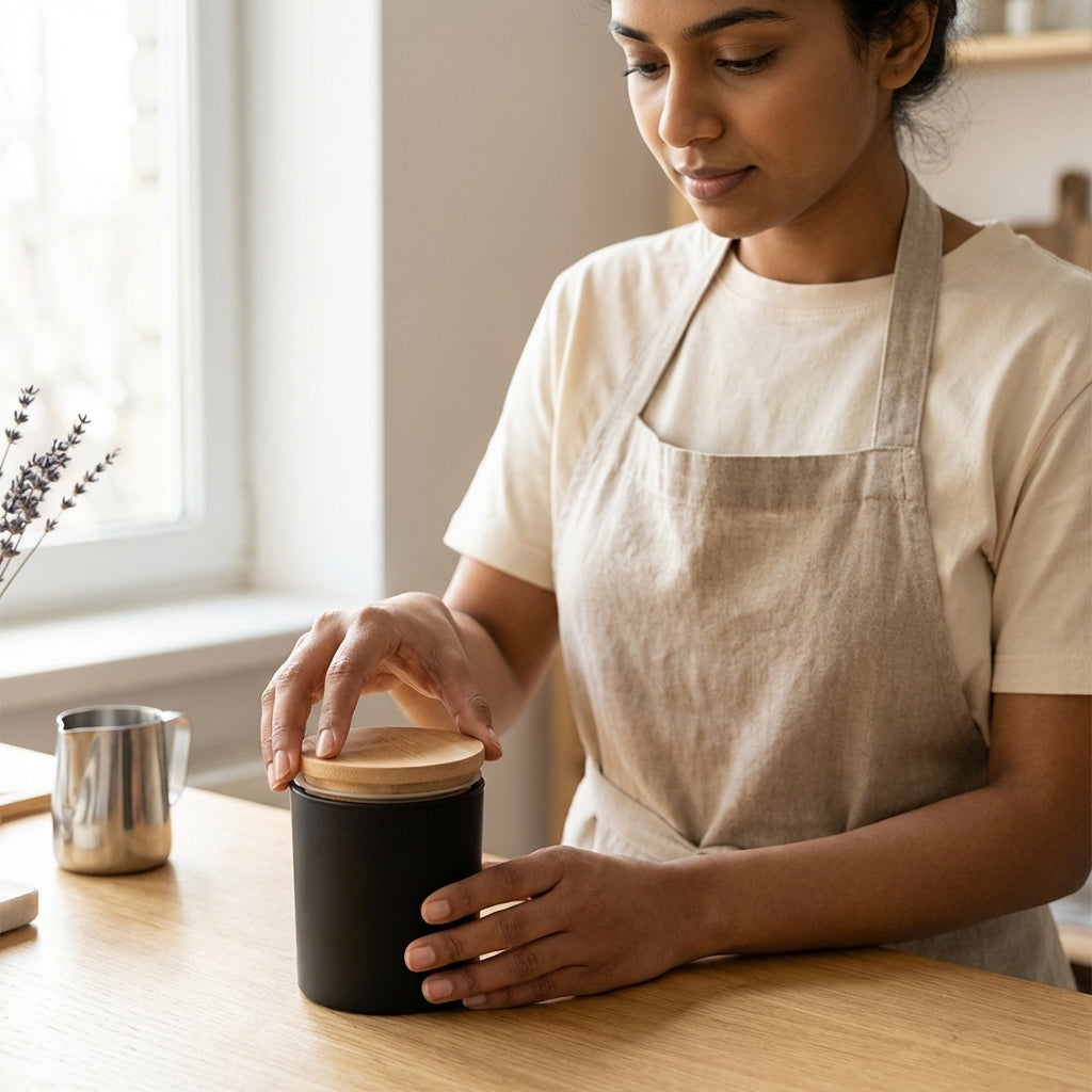 180-200ml Black Glass Jar With Lid