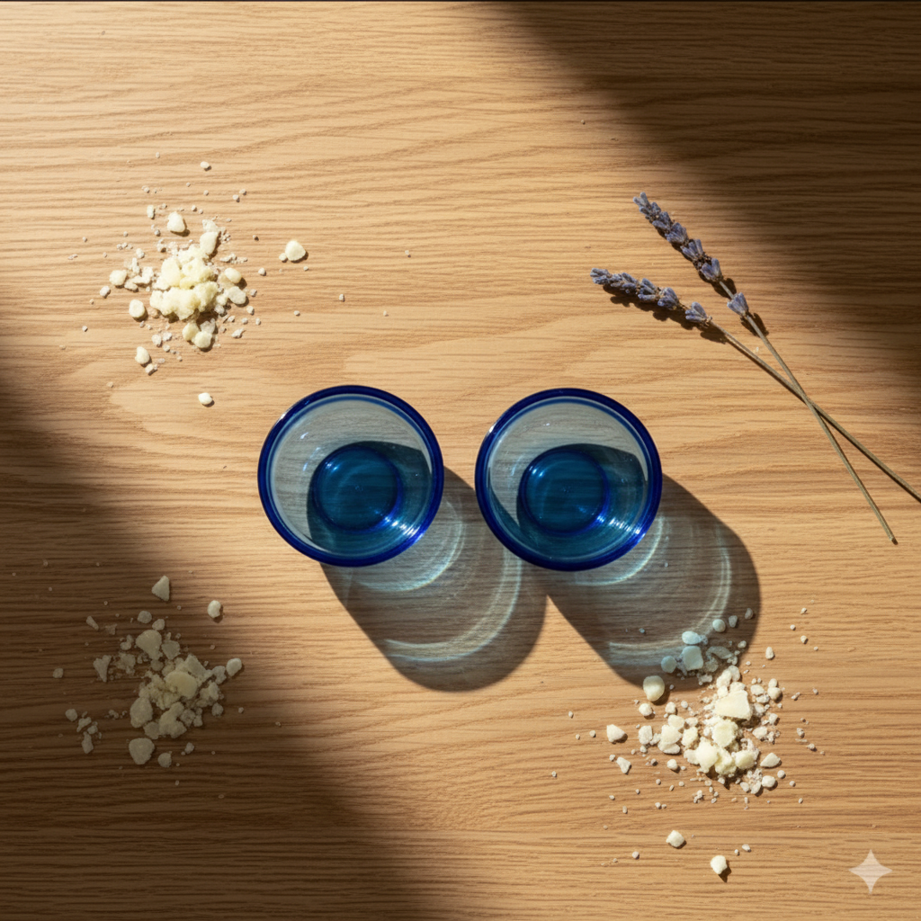 Blue Mini Glass Jar- Set Of 2(Approx. 25ml)