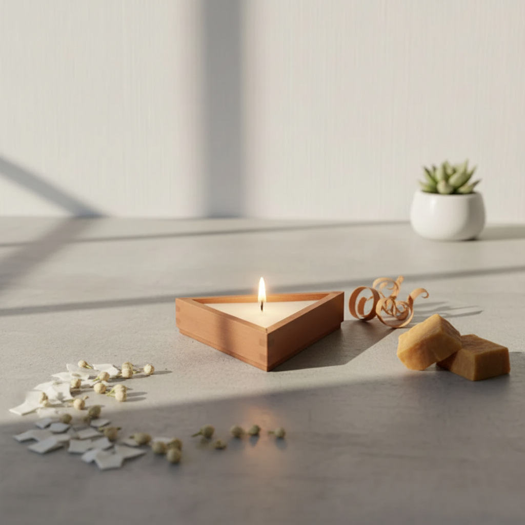 Triangle Wooden Jar – Detail View | Melt & Mold