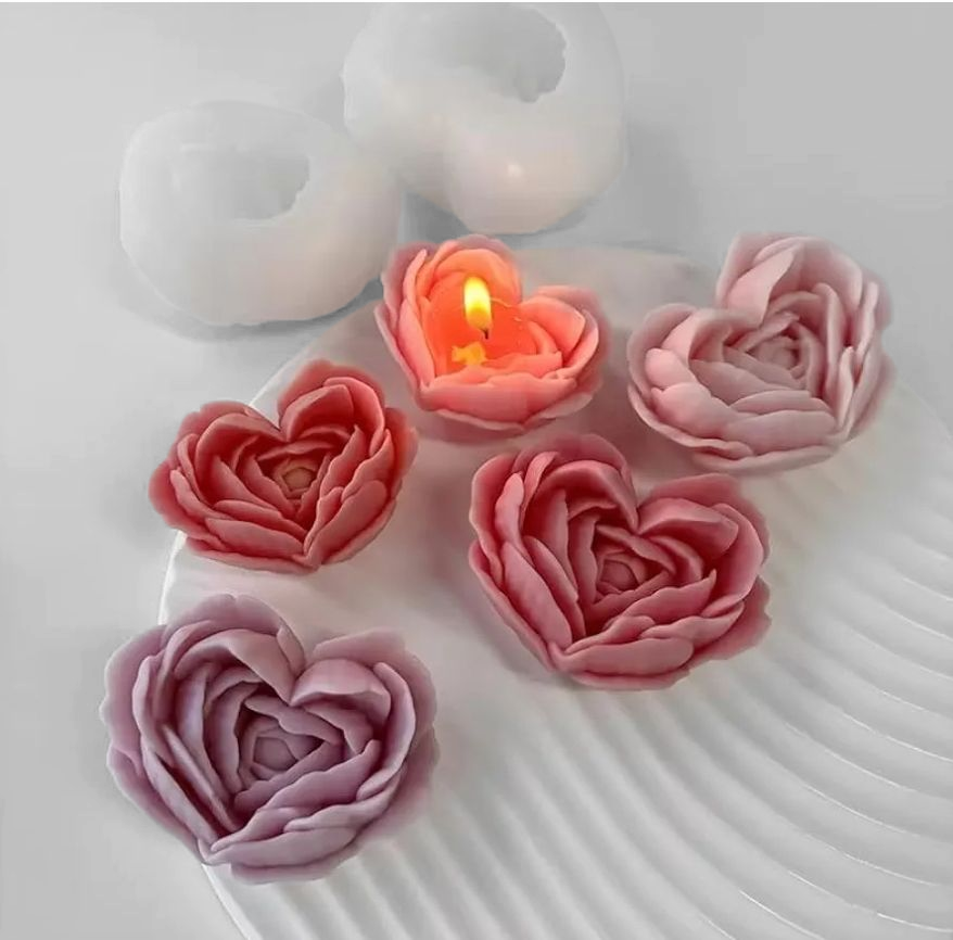 Rose Heart Petal Silicone Mould