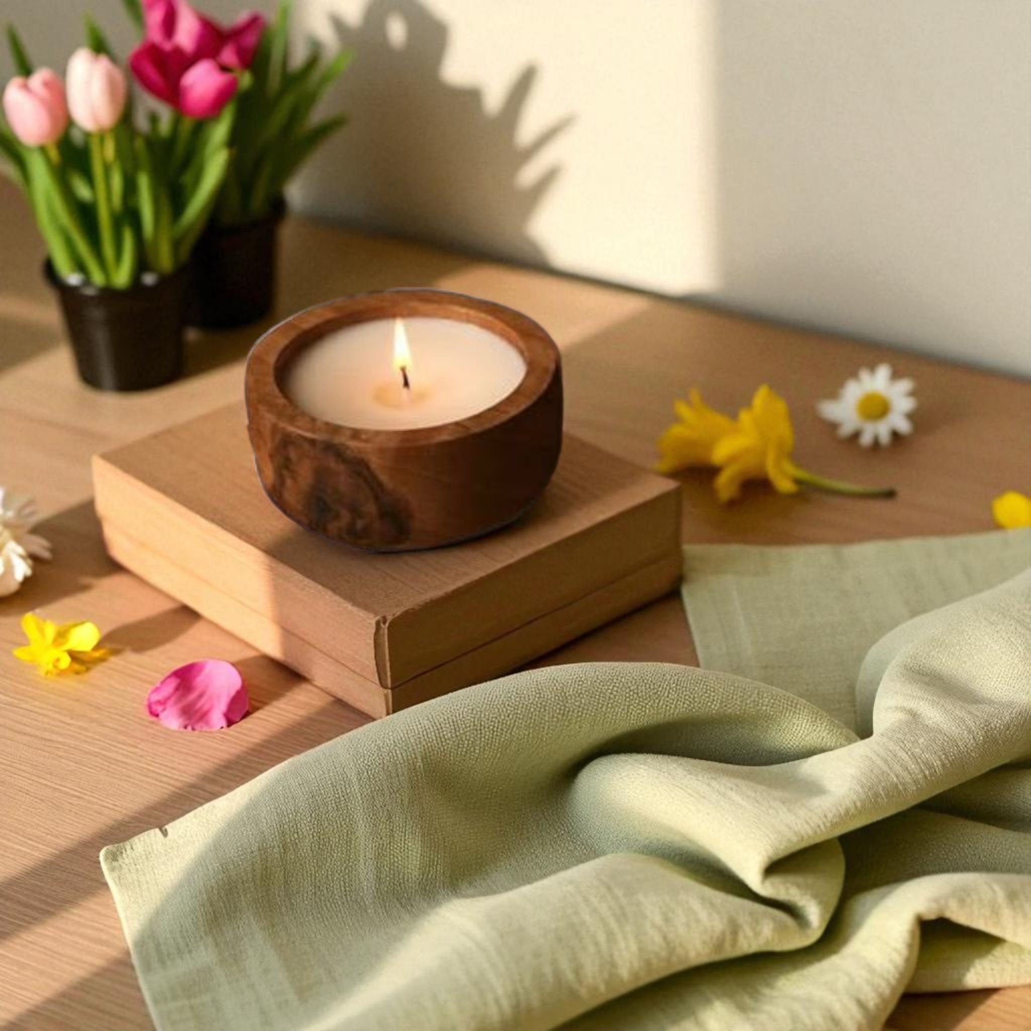 Mini Circle Wooden Jar