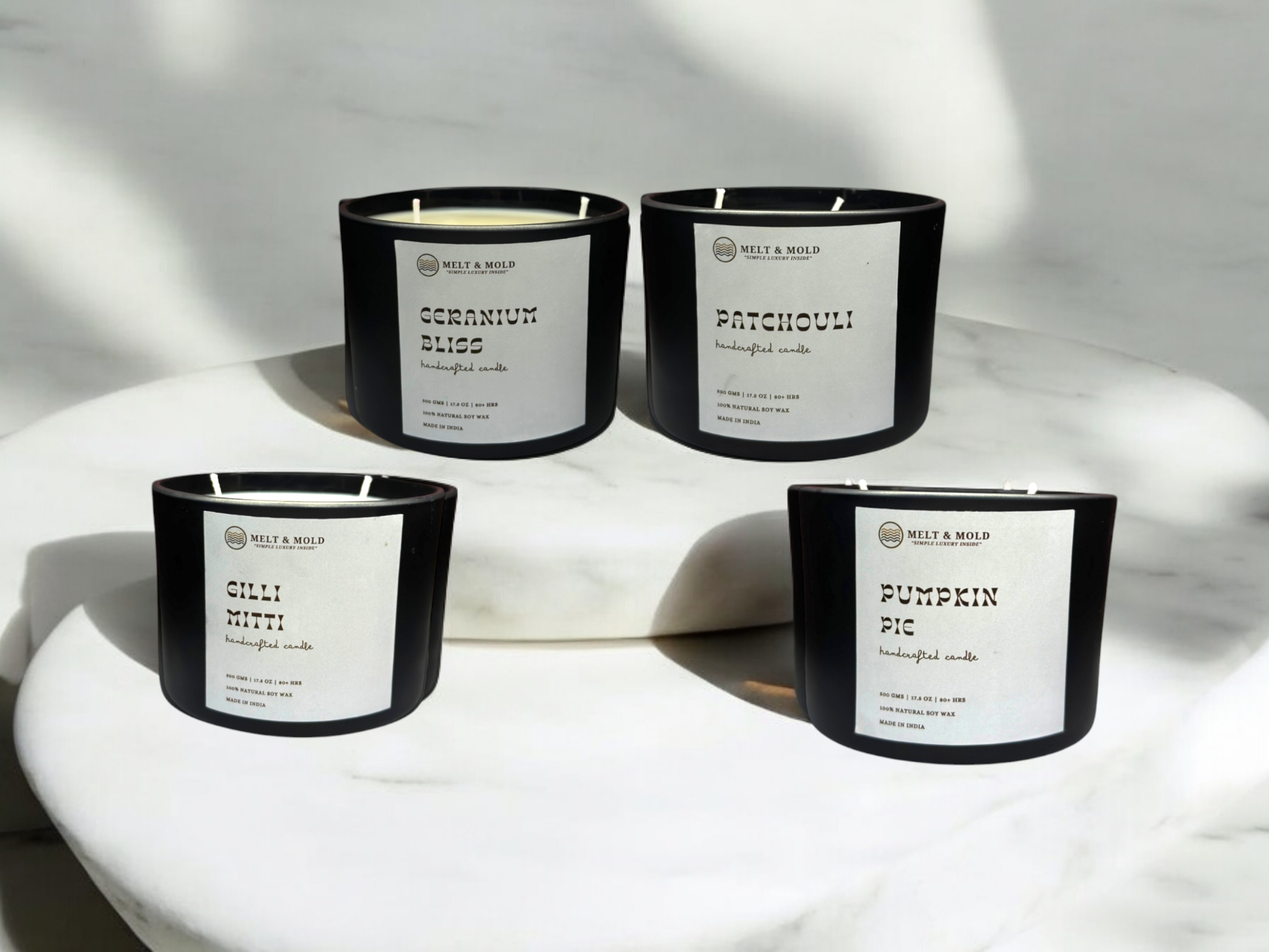 Combo- Patchouli, Geranium Bliss, Gilli Mitti & Pumpkin Pie