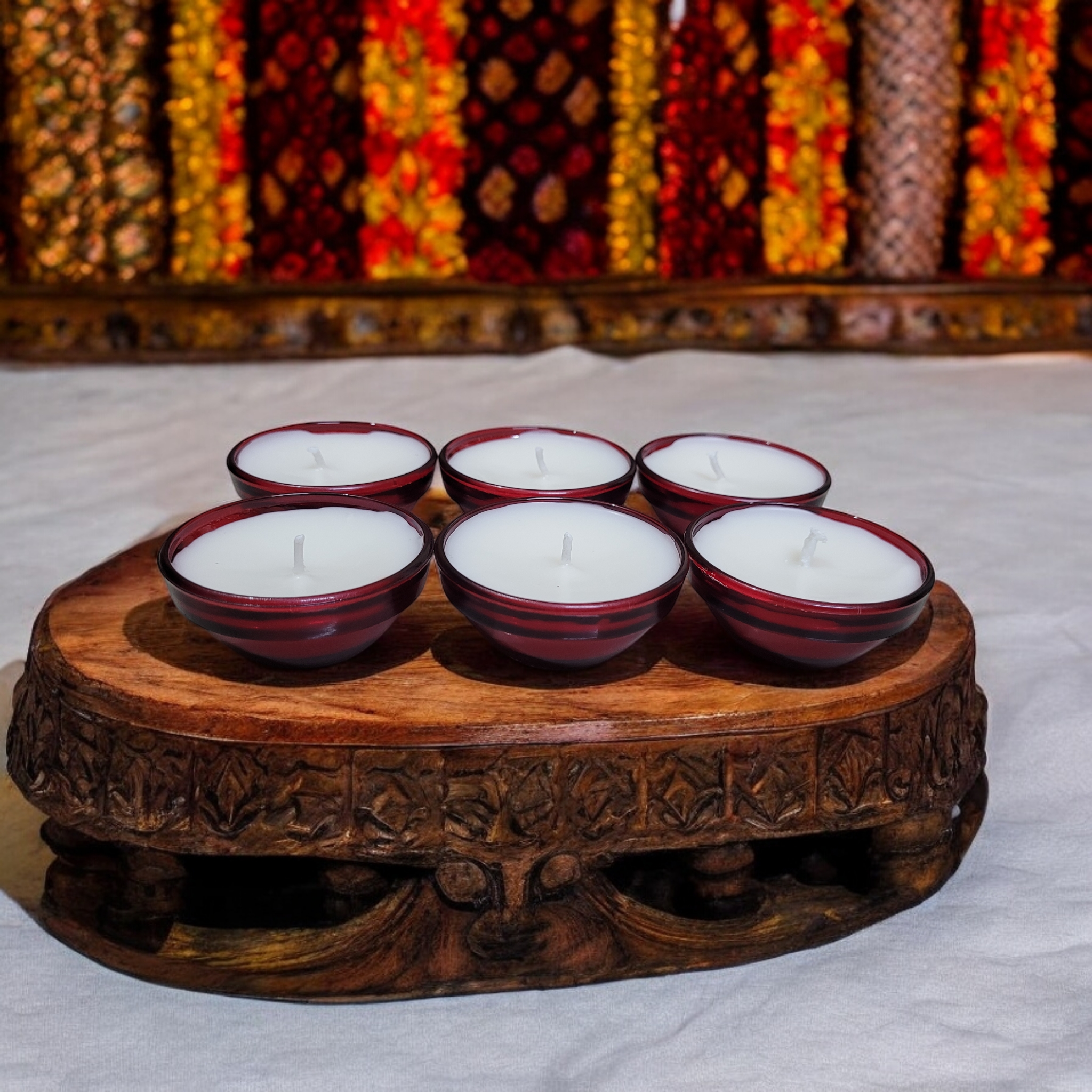 Glass Bowl Candle- Dark Pink