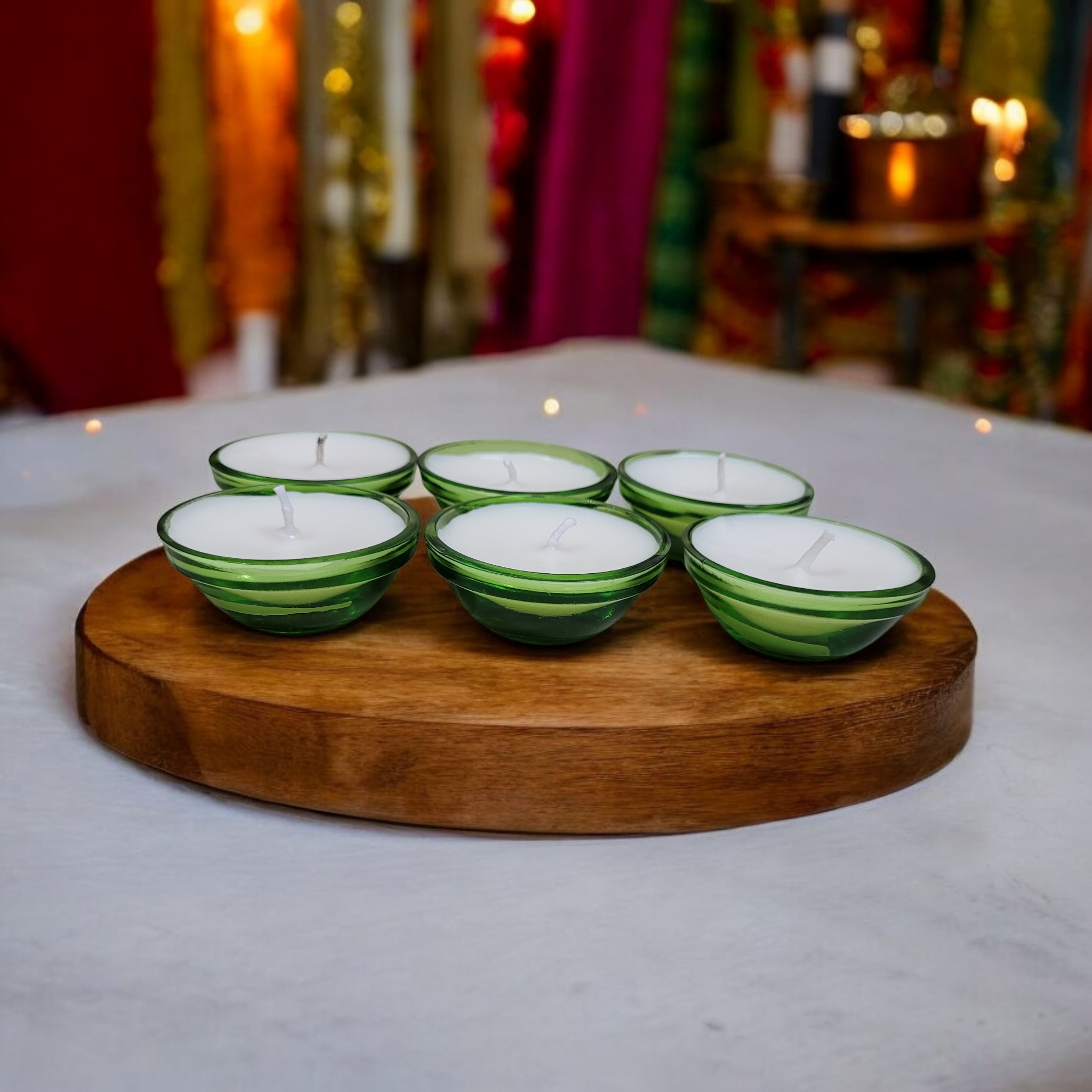 Glass Bowl Candle- Green