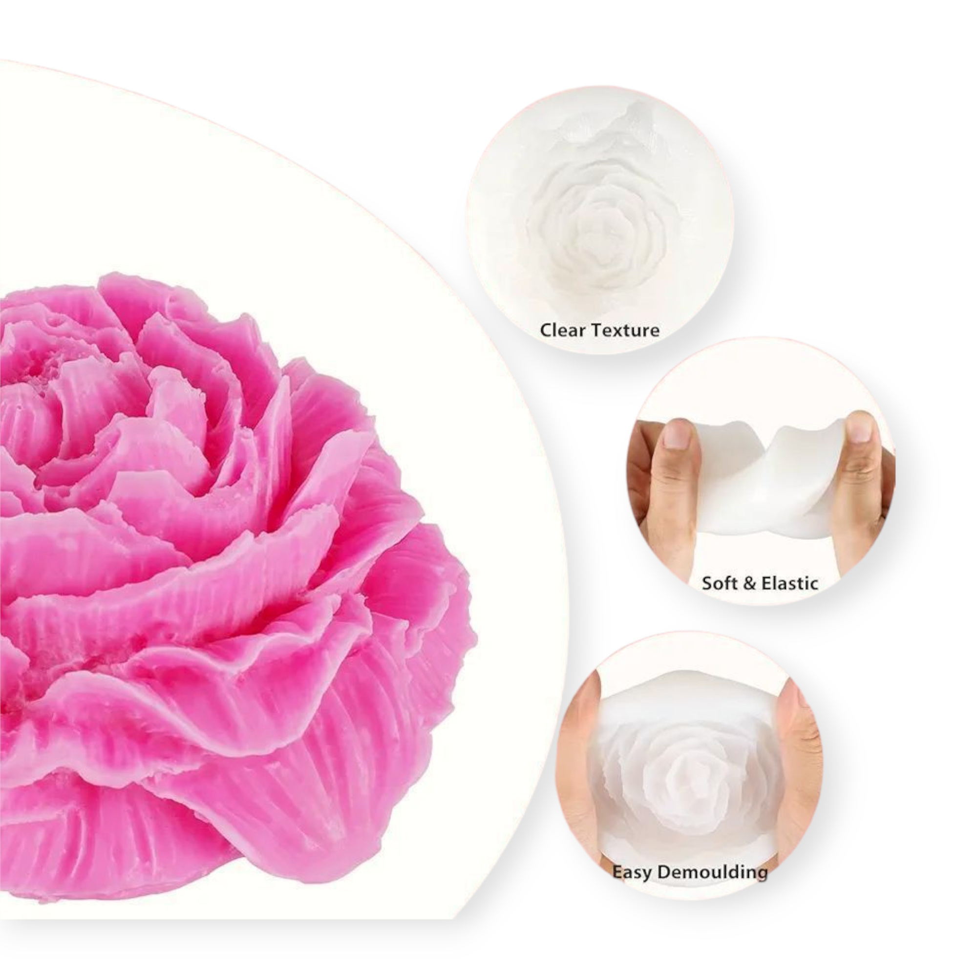 Peony Flower Silicone Mould