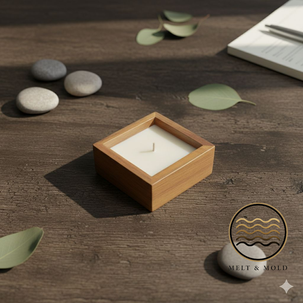 Mini Wooden Square Jar