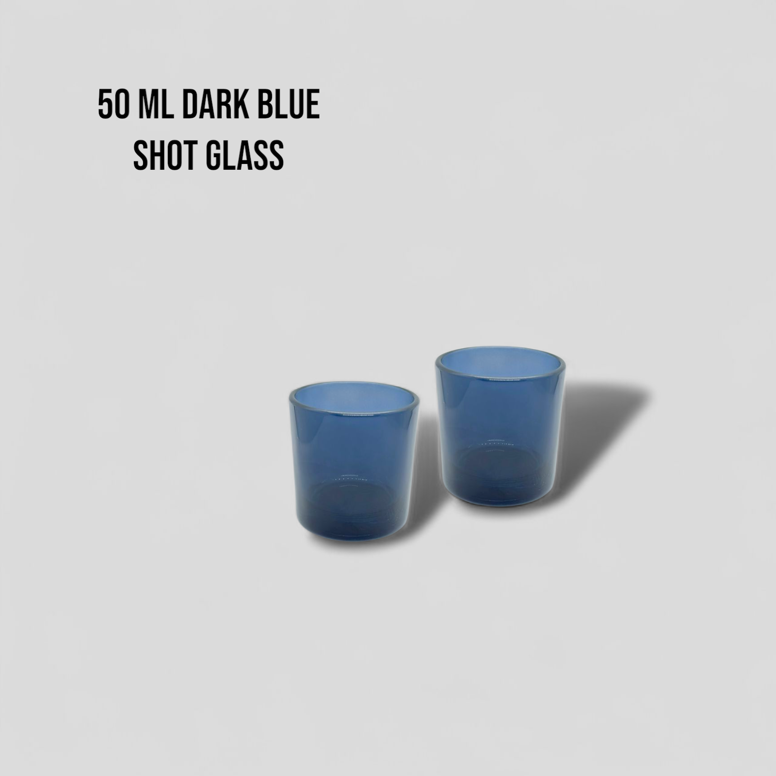Dark Blue Shot Glass Jar- Set Of 2