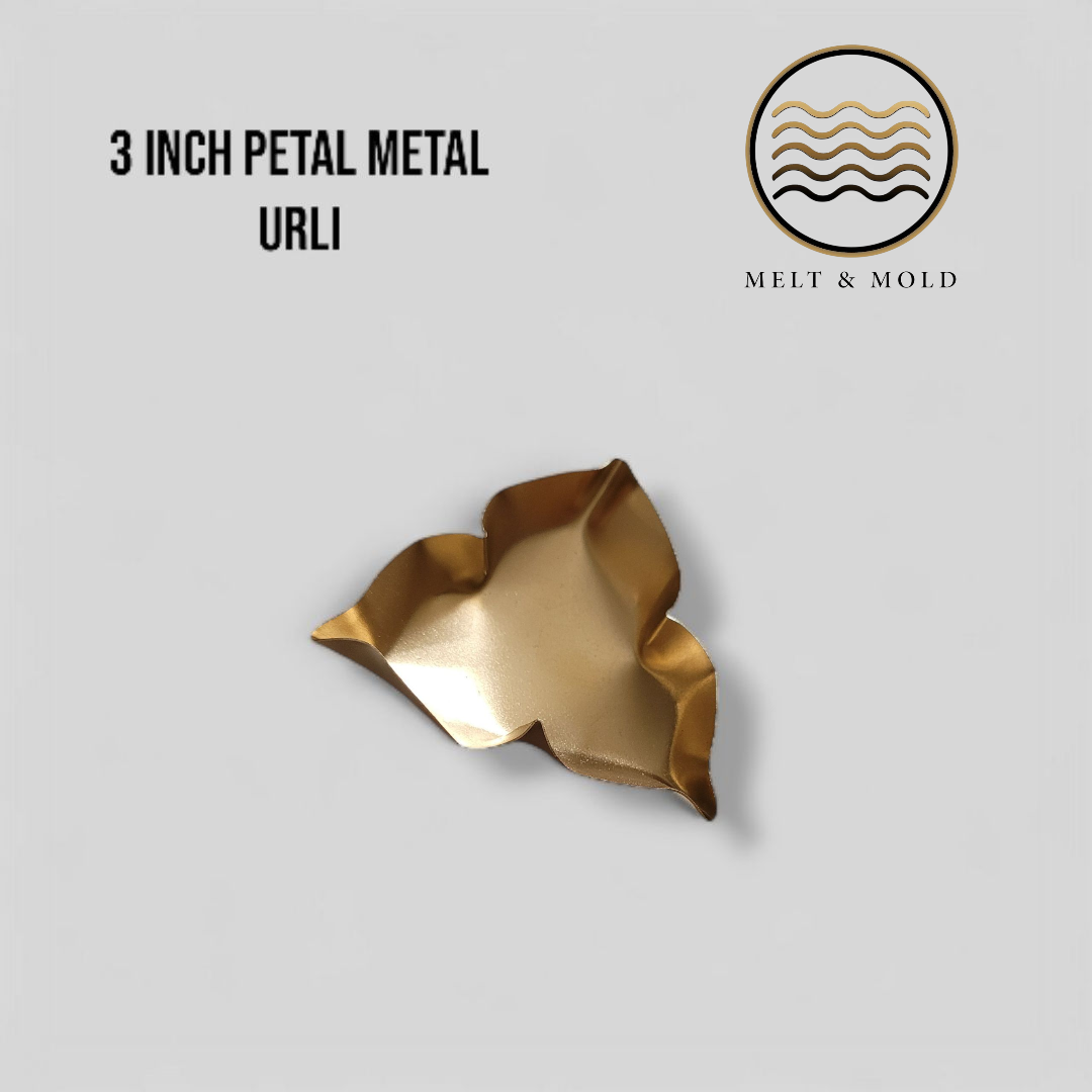 Three Side Petal Metal Urli- Approx. 3 inch