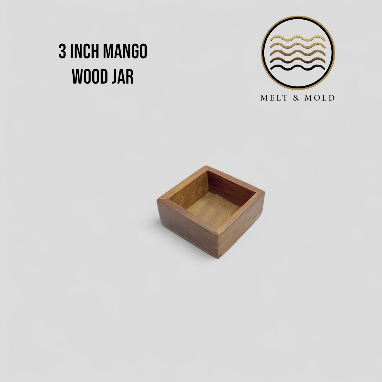 Mini Wooden Square Jar