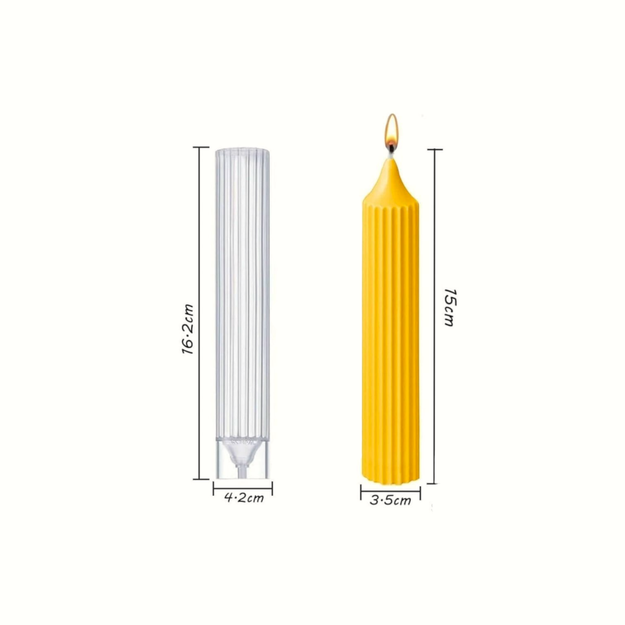 Striped Pillar Candle Mould