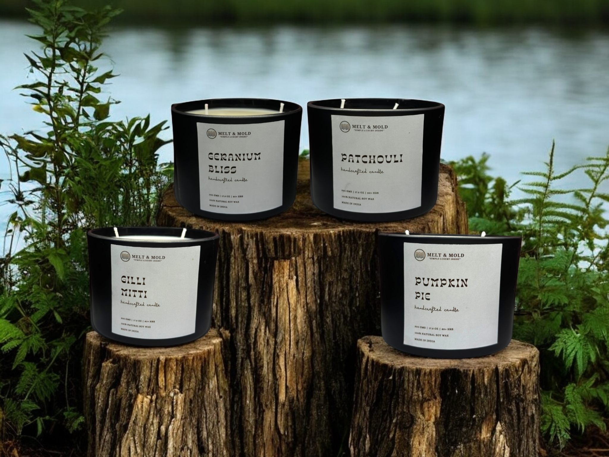 Combo- Patchouli, Geranium Bliss, Gilli Mitti & Pumpkin Pie