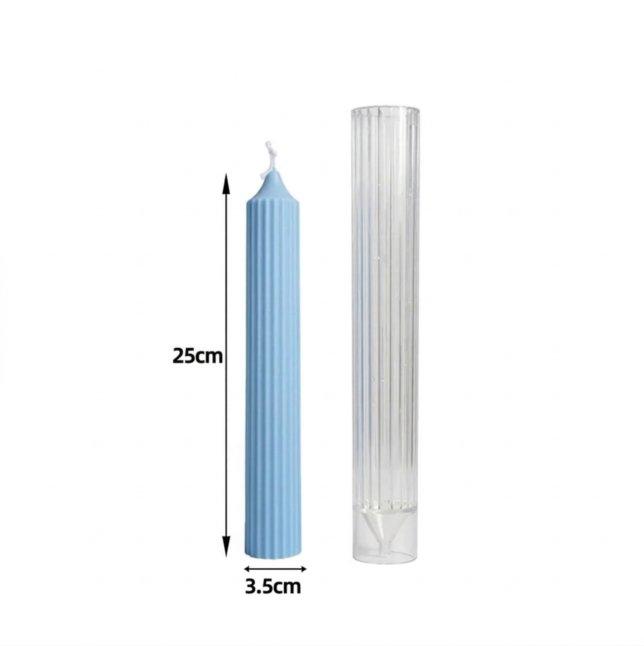 Striped Pillar Candle Mould – Detail View | Melt & Mold