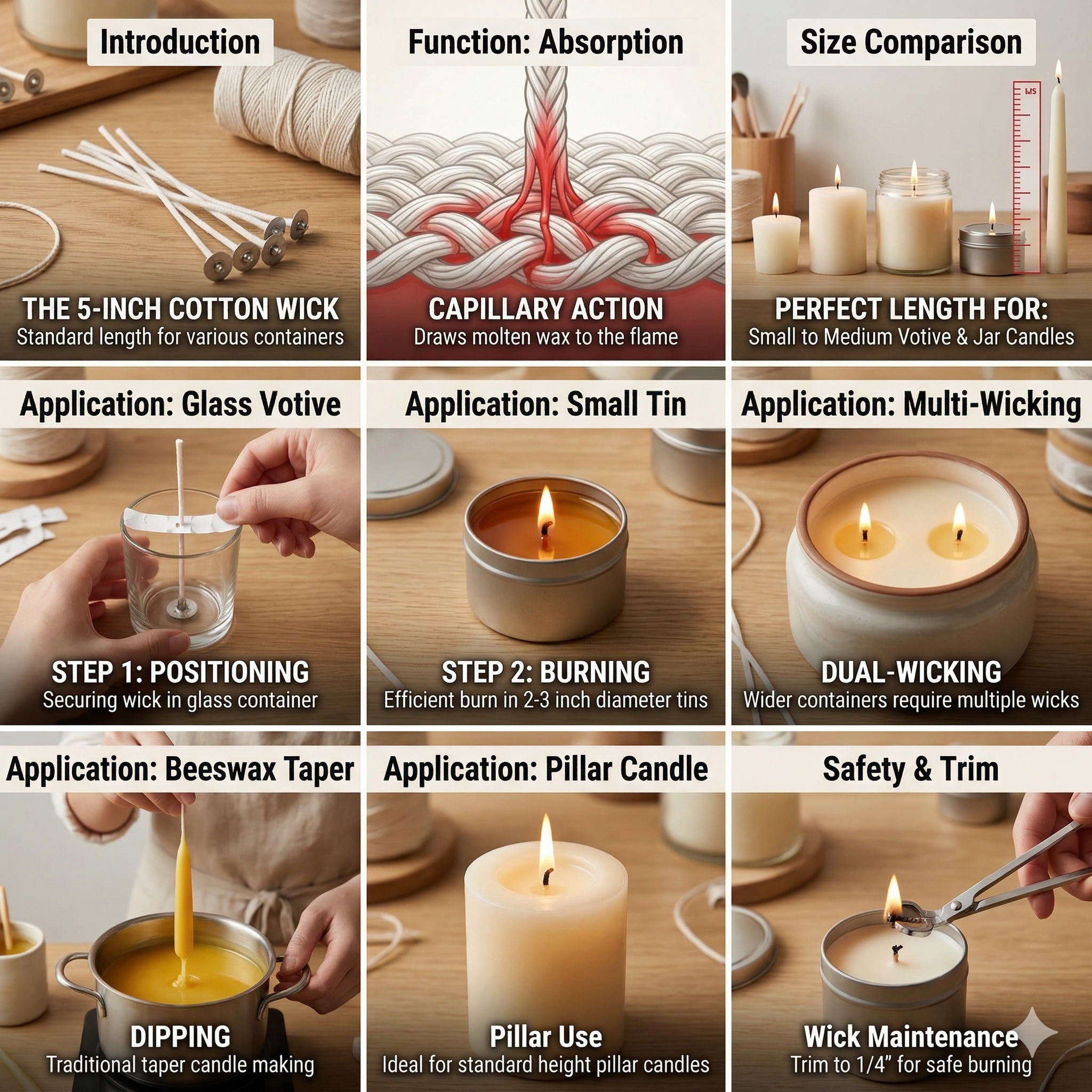 Candle Wick - 6 inch