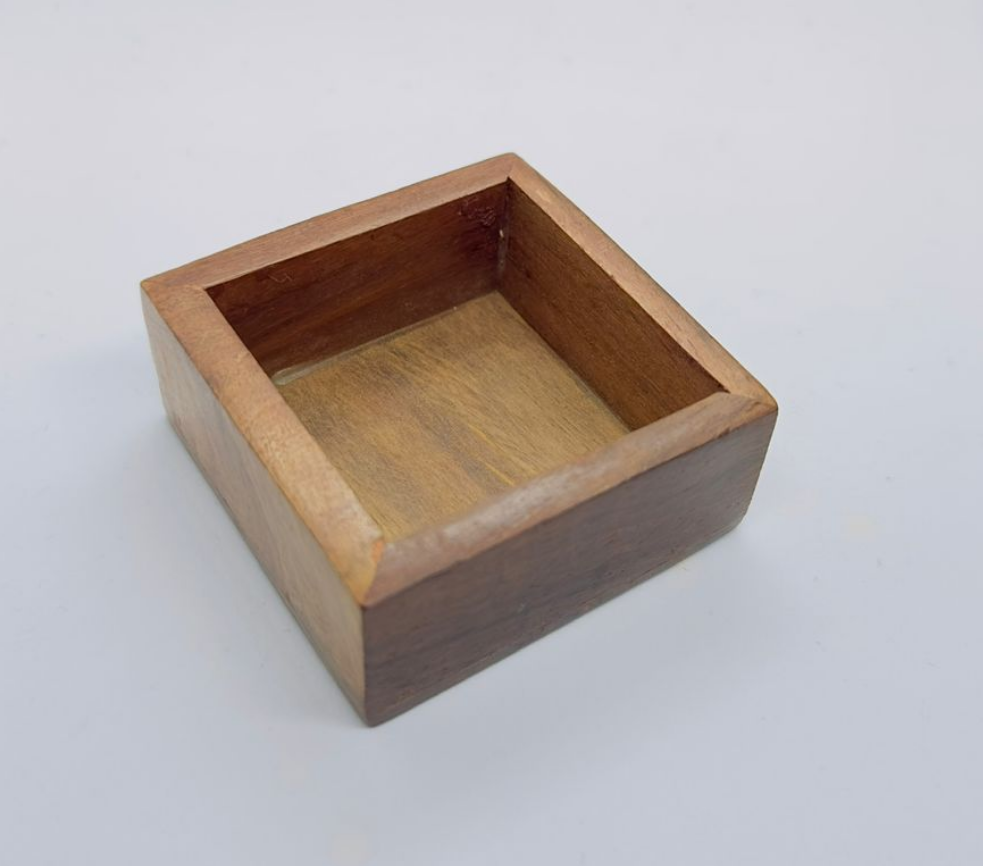 Mini Wooden Square Jar