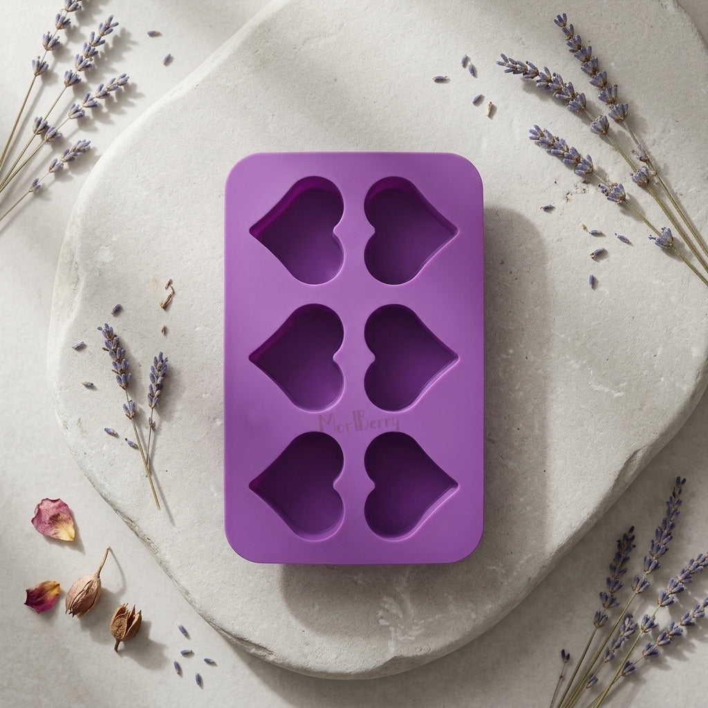 6 Cavity Heart Soap Mold | Melt & Mold
