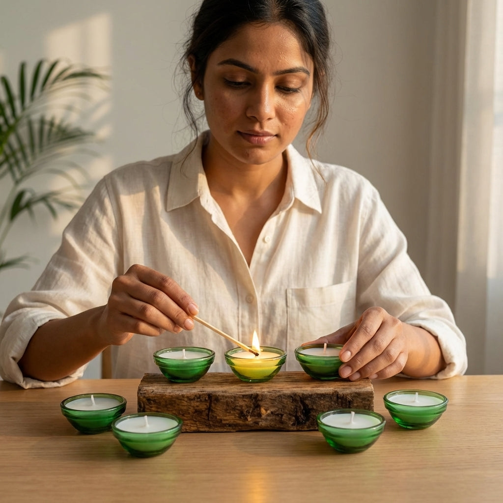 Glass Bowl Candle- Green – Product View | Melt & Mold