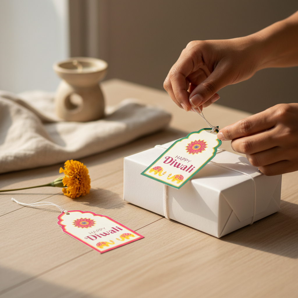 Diwali Tags- Pack Of 10 (Assorted Colors)