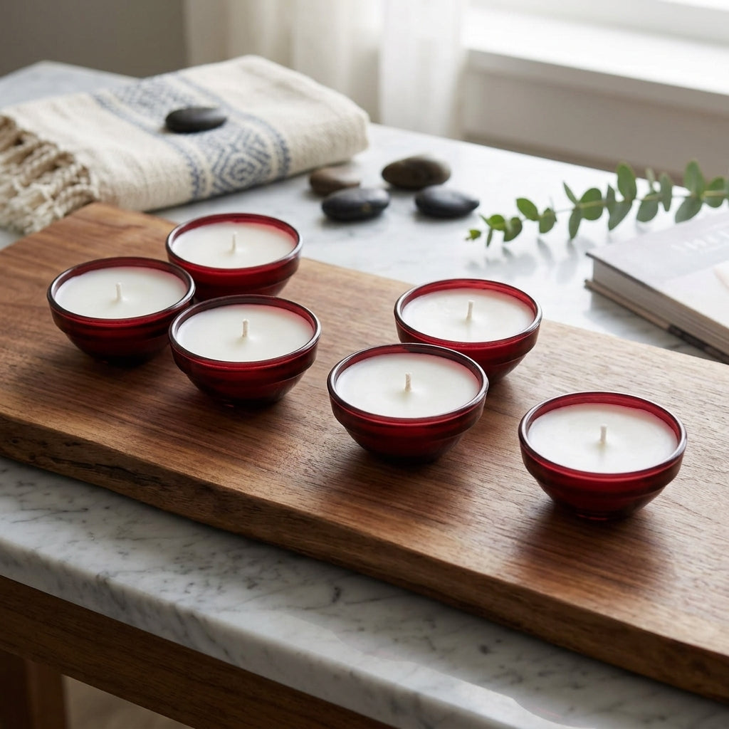 Glass Bowl Candle- Dark Pink – Product View | Melt & Mold