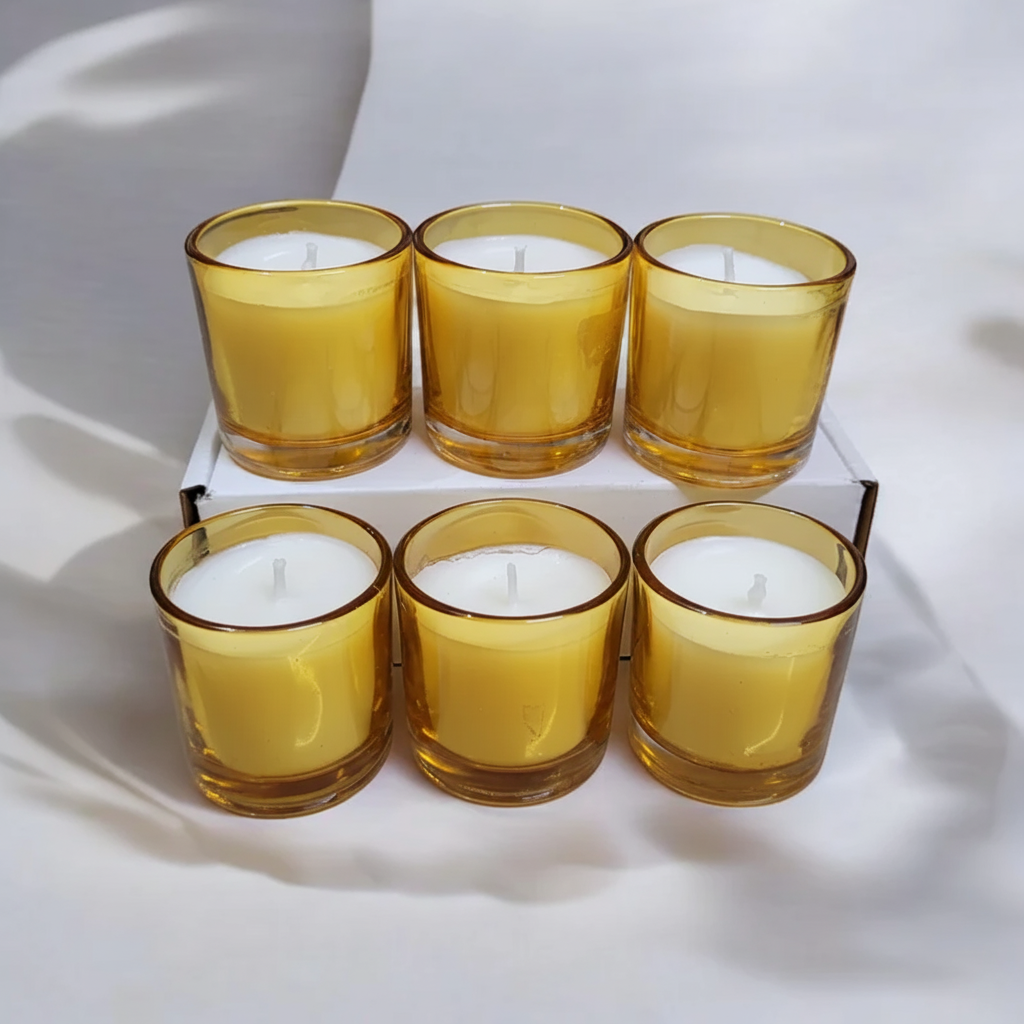 Shot Glass Candle- Yellow – Detail View | Melt & Mold