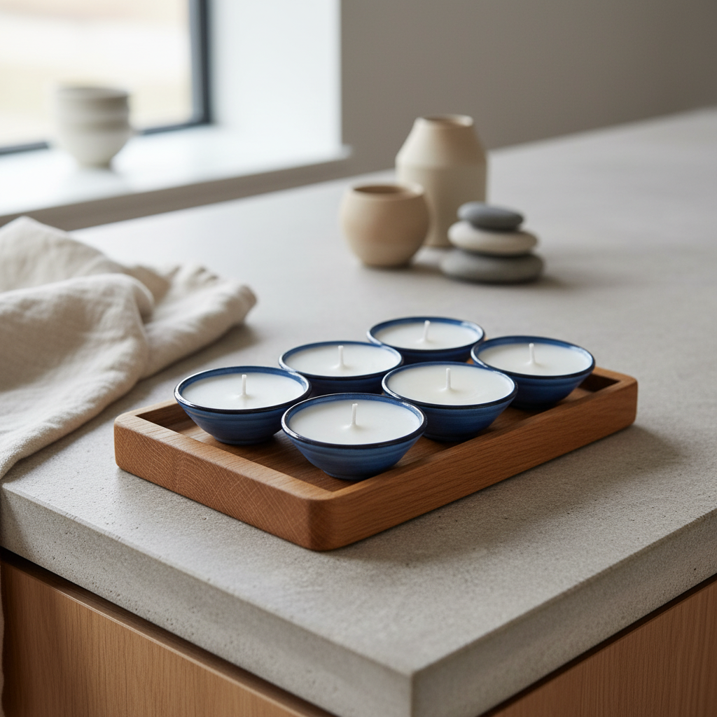 Glass Bowl Candle- Blue | Melt & Mold