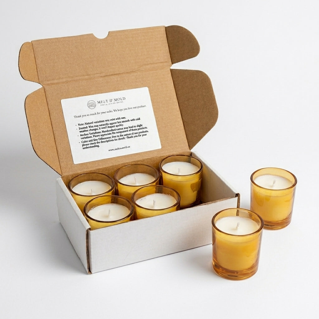 Shot Glass Candle- Yellow – Product View | Melt & Mold