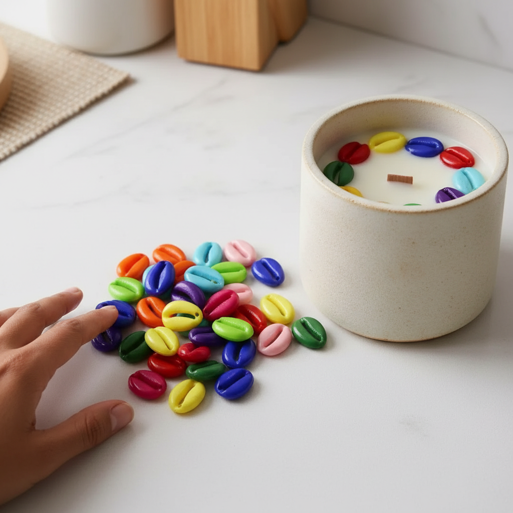 Colorful Shells For Candle Decor 20gms – Detail View | Melt & Mold