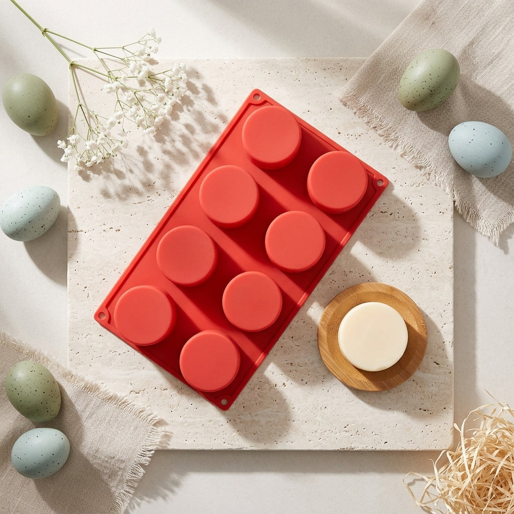 8 Cavity Round Soap Mold – Product View | Melt & Mold