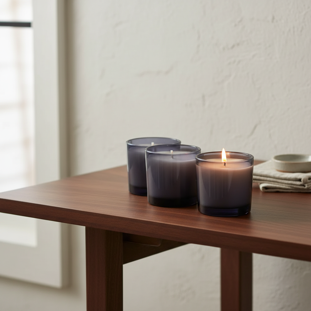 Shot Glass Candle- Dark Blue – Product View | Melt & Mold