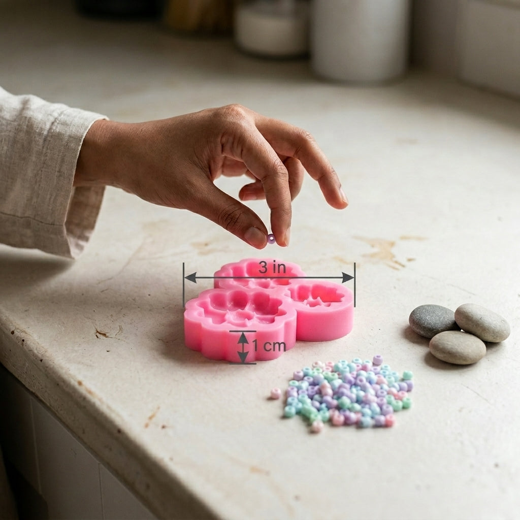 3 Cavity Flower Mould