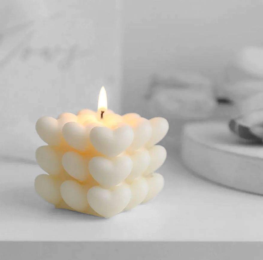 Melt & Mold Heart Cube Silicone Mould for candle making