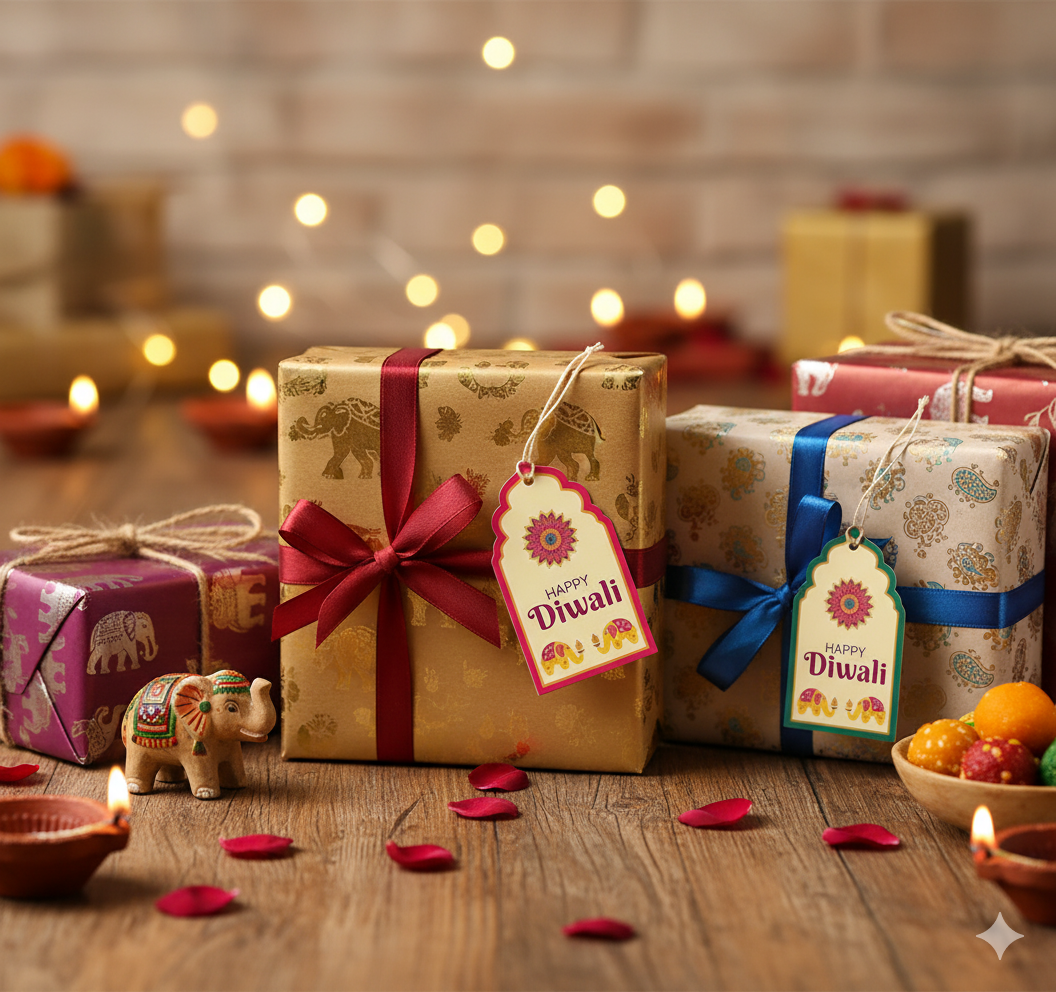 Diwali Tags- Pack Of 10 (Assorted Colors)