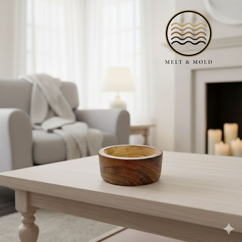Round Mango Wood Jar (Approx. 3.5 inches)