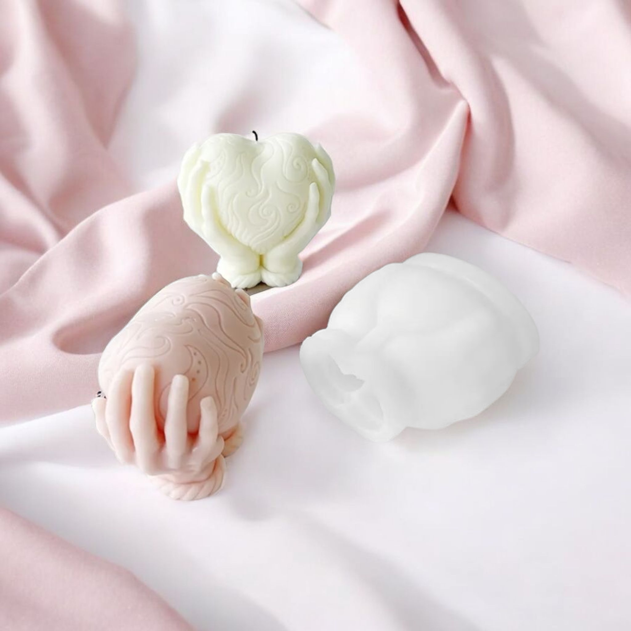 Melt & Mold Holding Heart Silicone Mould for candle making