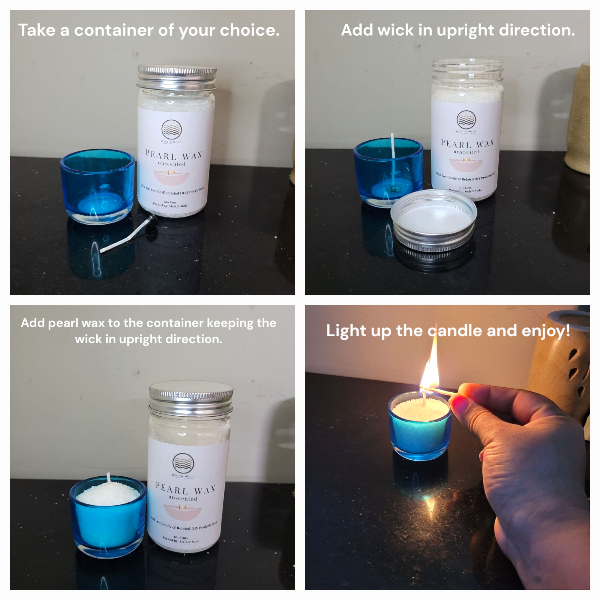 Melt & Mold Pearl wax for Candle Making - 100 GMS