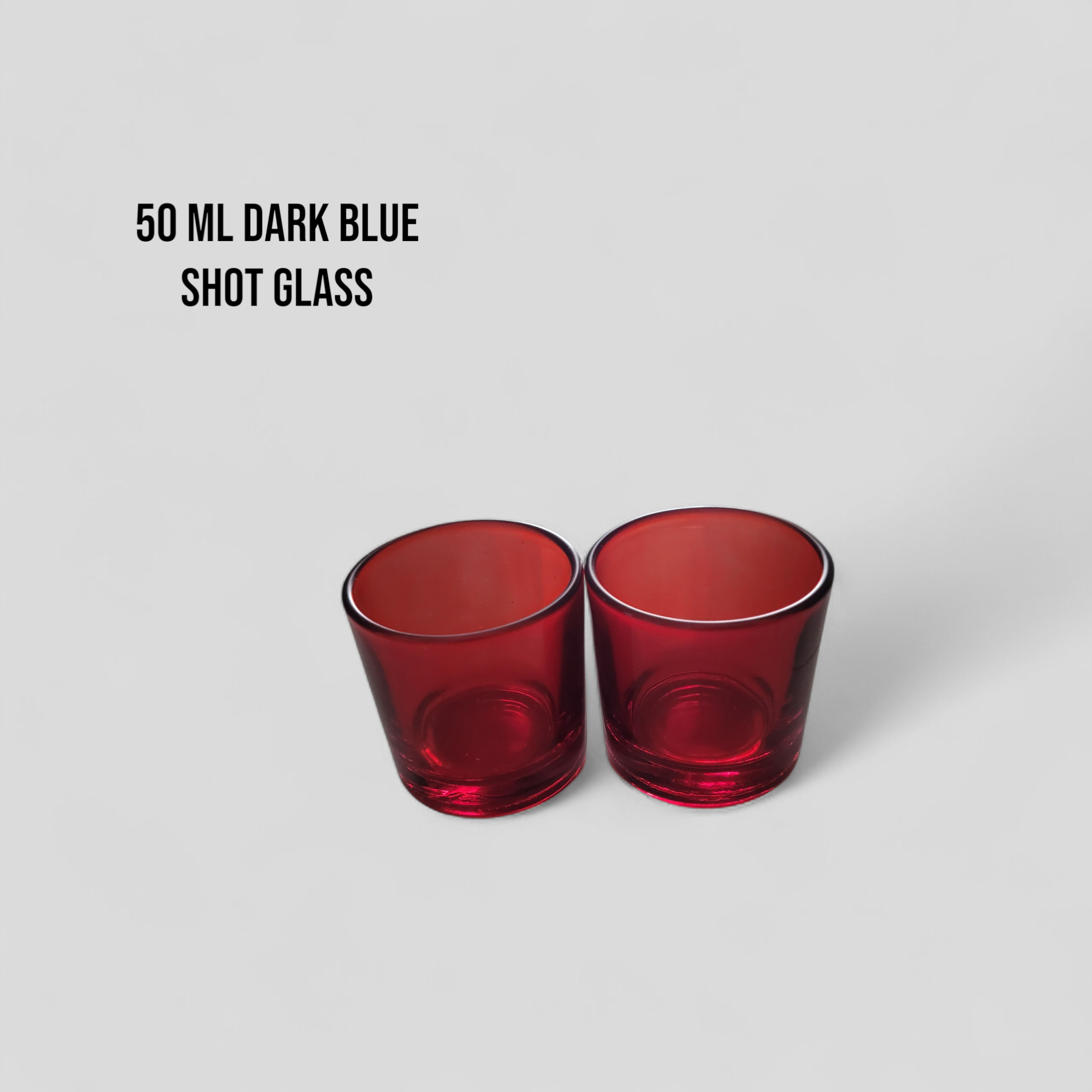 Red Shot Glass Jar- Set Of 2