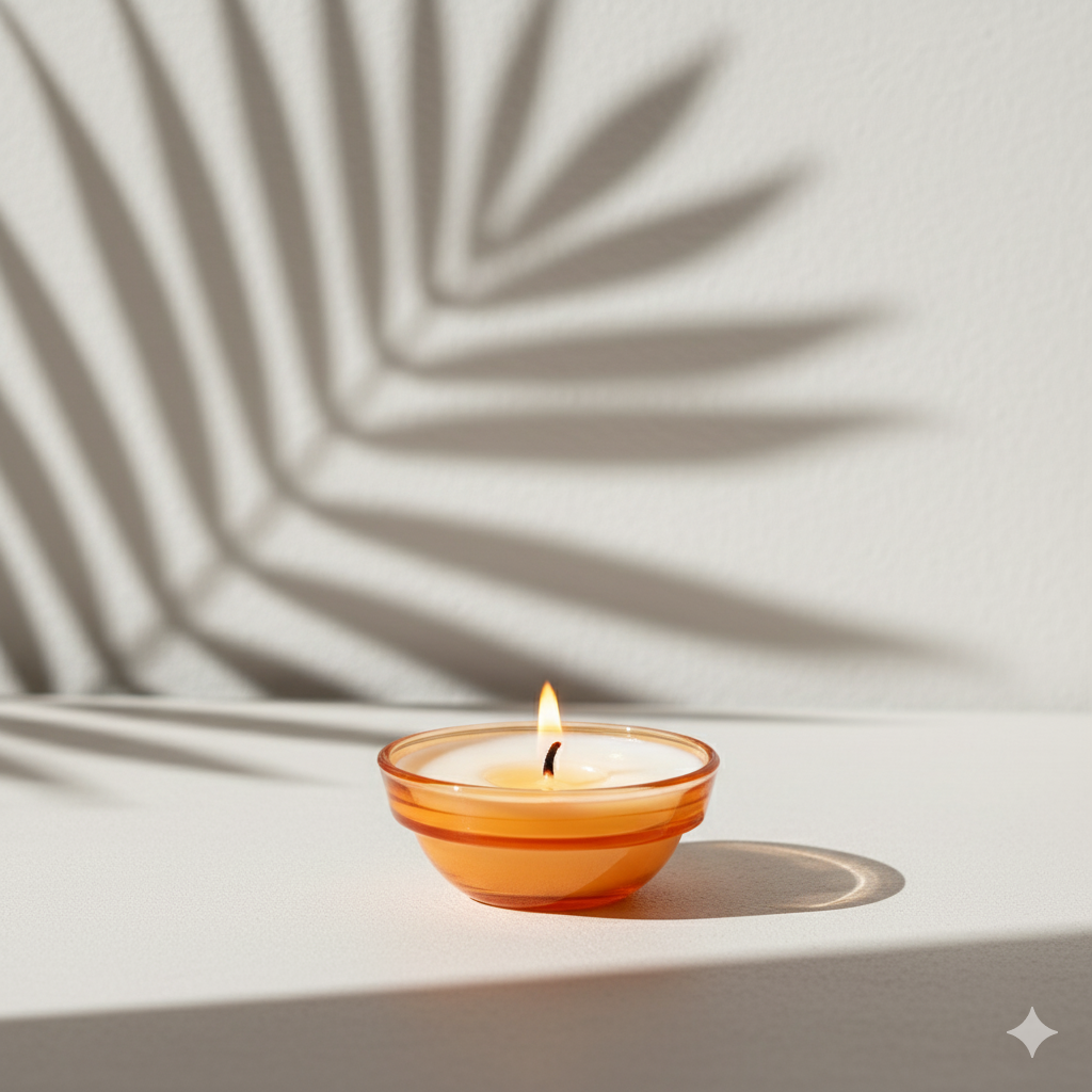 Orange Mini Glass Jar- Set Of 2 (Approx. 25 ml)