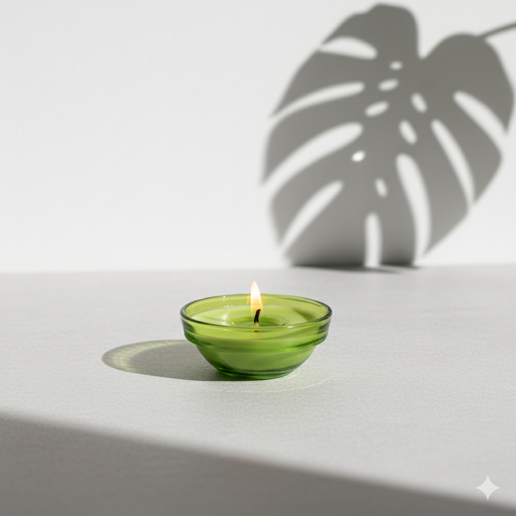 Green Mini Glass Jar- Set Of 2 (Approx. 25 ml)