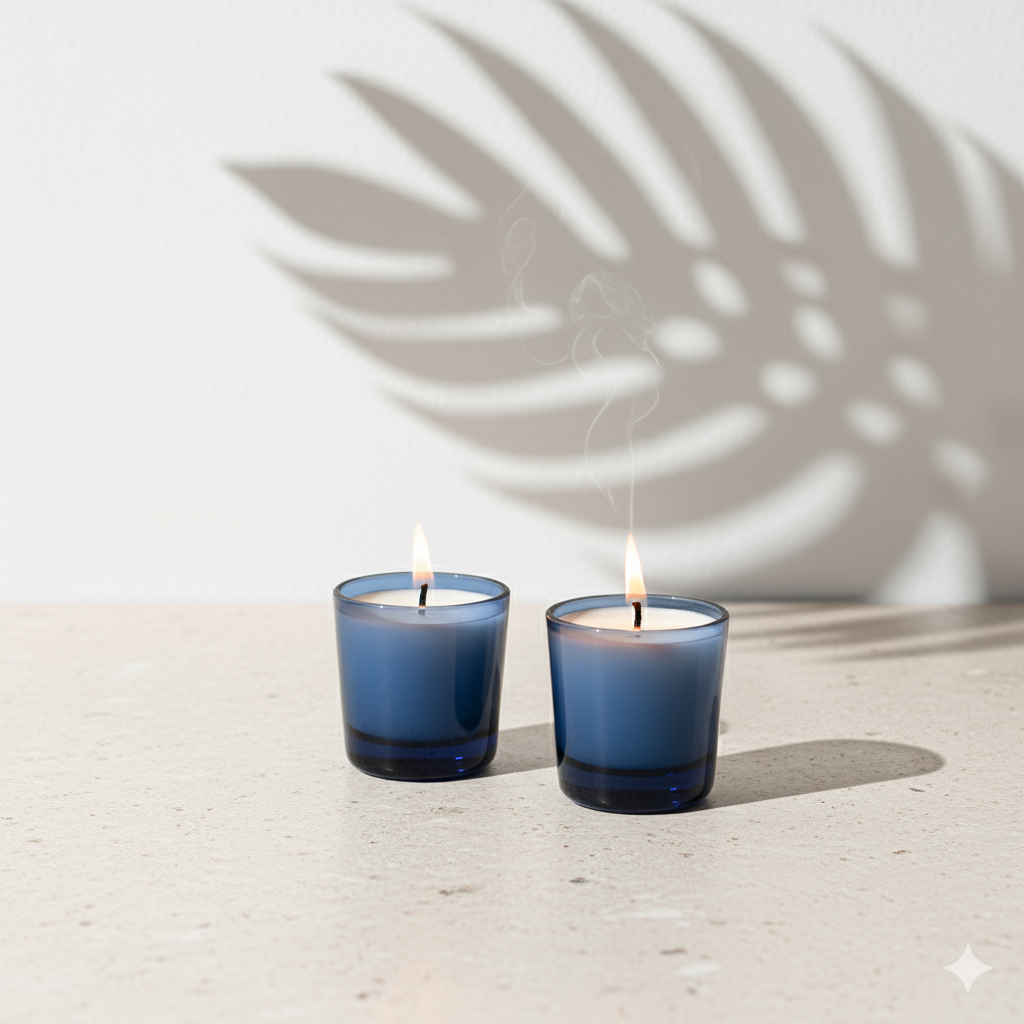Dark Blue Shot Glass Jar- Set Of 2 (Approx. 50ml)