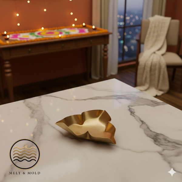 Three Side Petal Metal Urli- Approx. 3 inch