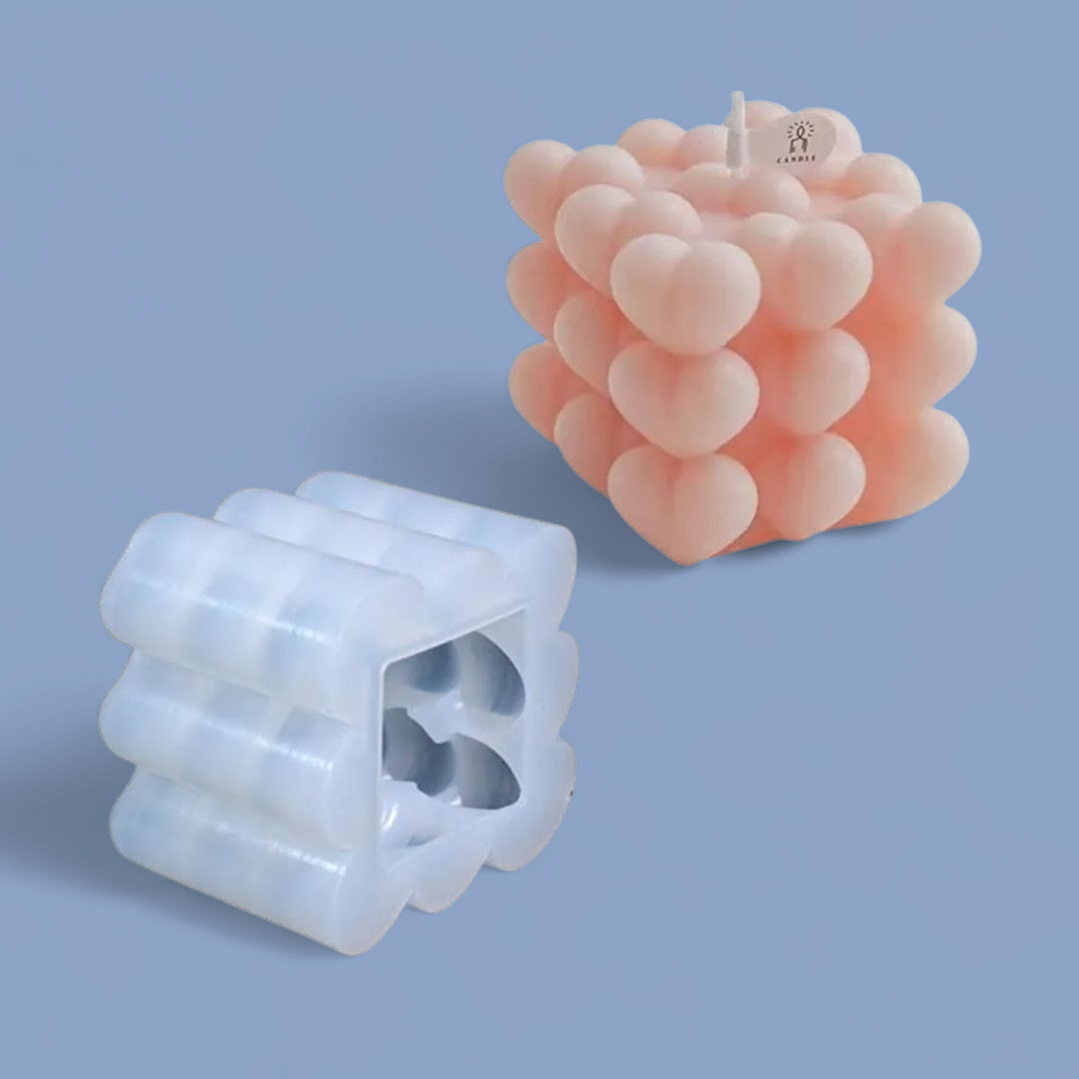 Melt & Mold Heart Cube Silicone Mould for candle making