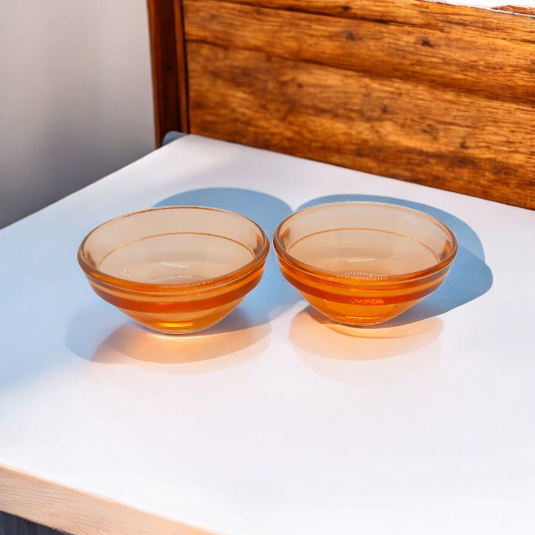 Orange Mini Glass Jar- Set Of 2